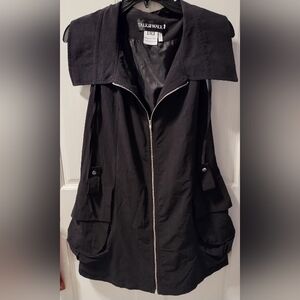DZhavael Boutique Black Sleeveless Zipper Front Light Jacket Sz XL